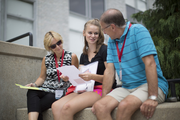 Student with Parents on Campus