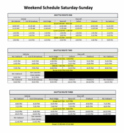 Saturday-Sunday Shuttle Schedule 2025-26